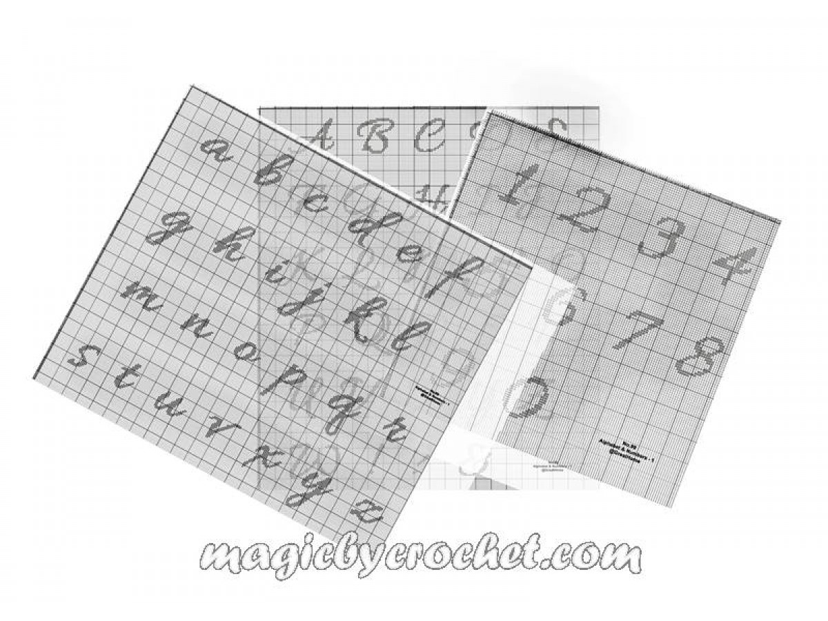 Alphabet & Numbers Cross Stitch Pattern, Blackwork Upper , small